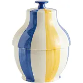 HAY Sobremesa stripe kagedåse Ø19 cm Blue/Yellow
