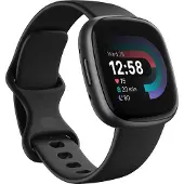 Fitbit Versa 4 - 40 mm - grafit - smart ur med bånd - sort - båndstørrelse: S/L - Bluetooth, NFC