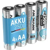 Ansmann Aa 2500mah Genopladeligt Batteri 1.2v 4 Enheder