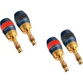 Goobay 52546, Banana plug, Sort, Guld, Hanstik, Lige, Acrylonitrilbutadienstyren, Polyvinylchlorid (PVC), Guld