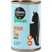 Cosma Nature 12 x 140 g kattemad - Kyllingebryst & Tun
