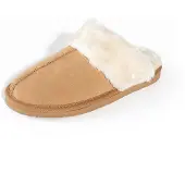 Minnetonka Hjemmesko 'Chesney Slide' creme / lysebrun