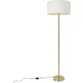 QAZQA Gulvlampe messing med hvid skærm 50 cm - Simplo