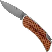 Case Cutlery Woodchuck Lines Brushed Stainless Steel Executive Lockback foldekniv