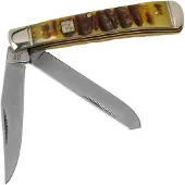 Rough Ryder Trapper Rams Horn Jigged Bone