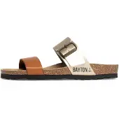 Bayton Pantoletter 'Valence' camel / guld