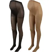 Mamalicious Strømpebukser mørkebeige / sort