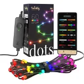 Twinkly Dots - 60 App-controlled RGB LEDs. 3 Meters. Black Wire. USB-powered.