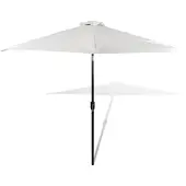 vidaXL parasol 3 m stålstang sandhvid