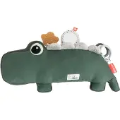 Done by Deer Pude m. Aktivitetslegetøj - Croco - 41 cm - Grøn - - OneSize - Pude