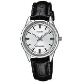 Casio Dameur LTP-V005L-7AUDF Classic Sølvfarvet/Læder Ø28 mm