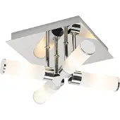 QAZQA Moderne badeværelsesloftslampe krom 4-lys IP44 - Bath