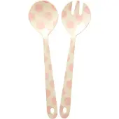 Rice salatbestik melamin 2 dele Pink dots