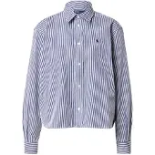 Ralph Lauren Polo Ralph Laurentil kvinder. 211891419001 Cropped bomuldsskjorte med blå striber (M), Casual, Lange ærmer