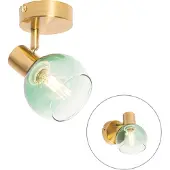 QAZQA Art Deco spotlight guld med grønt glas - Vidro