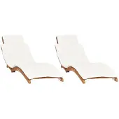 vidaXL Foldbar Liggestol Med Hynde Massivt Teaktræ - 2 / Hvid