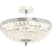 QAZQA Klassisk loftslampe stål med krystal 3-lys - Mondrian