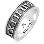 KUZZOI Ring 'Zahlen' sort / sølv