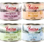 Purizon Økonomipakke: 24 x 200 g Adult - Mix: 4 varianter