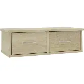 vidaXL væghængt skuffe 60x26x18,5 cm konstrueret træ sonoma-eg