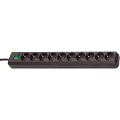 Brennenstuhl Eco-Line med kontakt 10-vejs sort 3 m