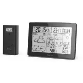 Hama Meteotime, Sort, Anemometer (vindhastighed), Indendørs hygrometer, Indendørs termometer, Udendørs hygrometer,..., Hygrometer, Termometer, Hygrometer, Termometer, km/t, 20 - 95%