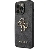 GUESS 4G Big Metal Logo iPhone 14 Pro Hybrid Cover - Grå