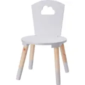 KidCollection børneskammel Clouds, hvid/brun