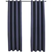 vidaXL Mørklægningsgardiner Med Metalringe - Antracitgrå / 140 x 175 cm