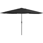 vidaXL parasol med metalstang 390 cm sort