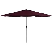 vidaXL udendørs parasol med metalstang 390 cm bordeauxrød