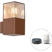 QAZQA Smart udendørs væglampe rustbrun IP44 inkl. Wifi P45 - Danmark