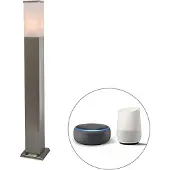 QAZQA Smart udendørslampe 80 cm stål inkl. Wifi P45 - Malios