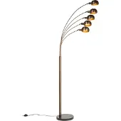QAZQA Design gulvlampe mørk bronze med guld 5-lys - Sixties Marmo