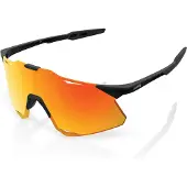 100% Hypercraft Sport Performance Rammel?se solbriller (Matte Black - Hiper Red Multilayer Mirror Lens)