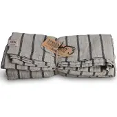 Fyrklövern Lovely Linen Misty dug 145 x 250 cm, Stripe Black