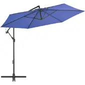 vidaXL hængeparasol 300 cm aluminiumstang blå