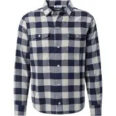 Dan Fox Apparel Skjorte 'Efe' natblå / uldhvid