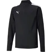Puma Træningstrøje LIGA 1/4 Lynlås Børn - Sort/Hvid, størrelse 140 cm