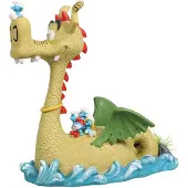 Diverse Smurfs On The Water With Dragons Figur