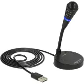 DeLOCK USB-mikrofon med stativ og touch mute-knap
