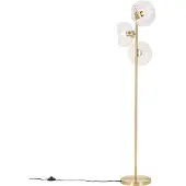 QAZQA Art Deco gulvlampe guld med glas 3-lys - Ayesha