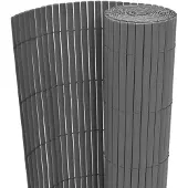 vidaXL dobbeltsidet havehegn PVC 90 x 300 cm grå