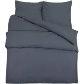 vidaXL sengetøj 200x200 cm let mikrofiberstof antracitgrå