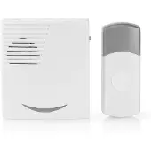 Nedis DOORB211WT, Grå, Hvid, 80 dB, Acrylonitrilbutadienstyren, Trådløs, 433 MHz, 100 m