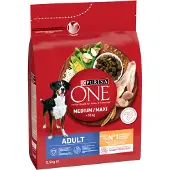 Purina One One Adult Medium/Maxi Rig på kylling med ris - tør hundefoder - 12kg