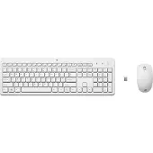 HP 230 - Tastatur og mus-sæt - trådløs - 2.4 GHz - Engelsk - hvid - for 24 Laptop 14, 14s, 15, 15s, 17 Pavilion 24, 27 Pavilion Laptop 13, 14, 15