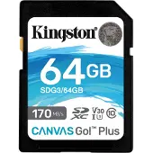 Kingston 64 GB l?rred Go Plus SDXC -kort | Op til 170MB/s | UHS-I C10 U3 V30 | SDG3/64GB