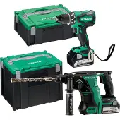HiKOKI 18 V DS18DBS+DH18DBL batteripakke med 2 x 5 Ah batterier