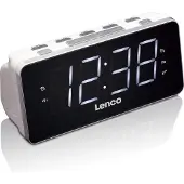 Lenco CR-18, Ur, Digital, FM, LED, 4,57 cm (1.8), Sort, Sølv